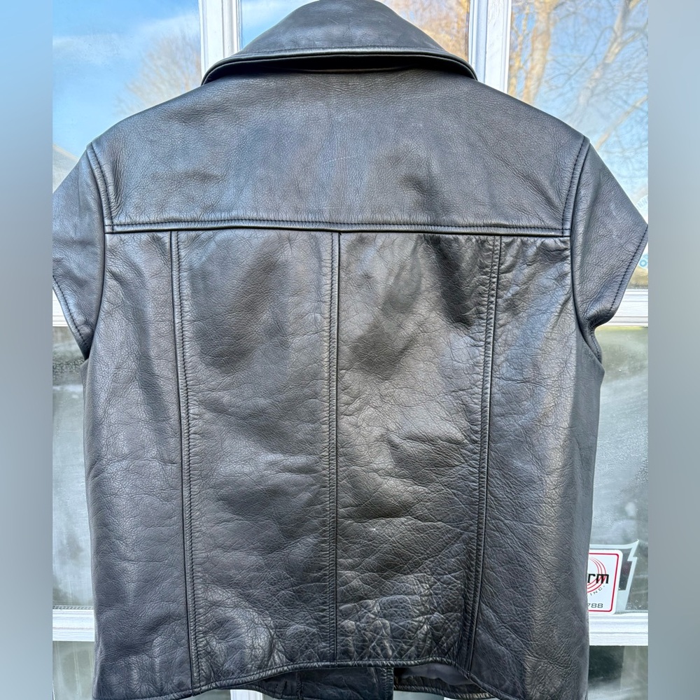 Saturdays by Kate Spade Leather Biker Vest szL - Picture 5 of 11